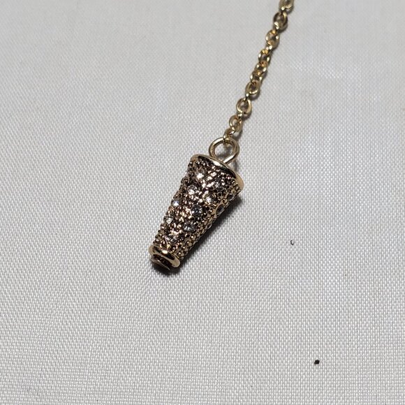 Banana Republic fine gold chain with small, pave-set, clear stones Y necklace - Picture 4 of 7